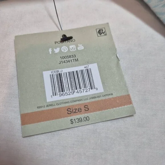 John Mark Women's Size S Floral Print Embroidered and Beaded Tunic Blue Pink (53 - Picture 14 of 14